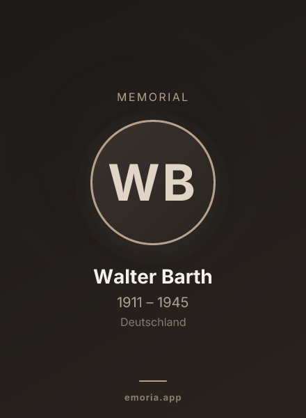 Memorial portrait of Walter Barth