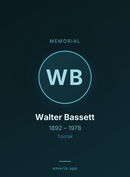 Memorial portrait of Walter Bassett