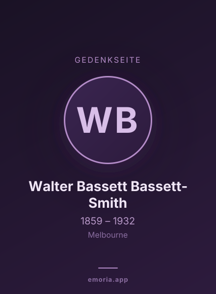 Gedenkportrait von Walter Bassett Bassett-Smith