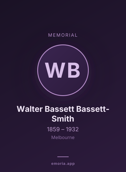 Memorial portrait of Walter Bassett Bassett-Smith