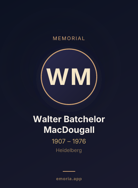 Memorial portrait of Walter Batchelor MacDougall