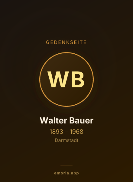 Gedenkportrait von Walter Bauer