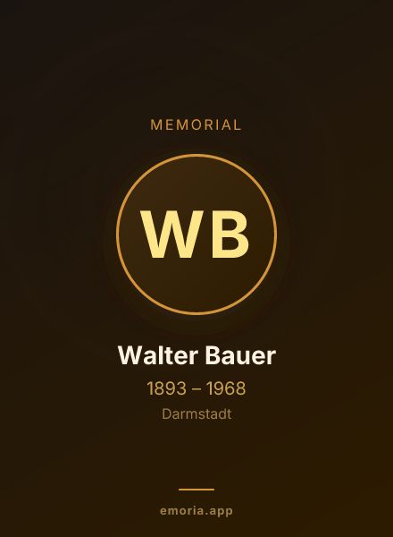 Memorial portrait of Walter Bauer