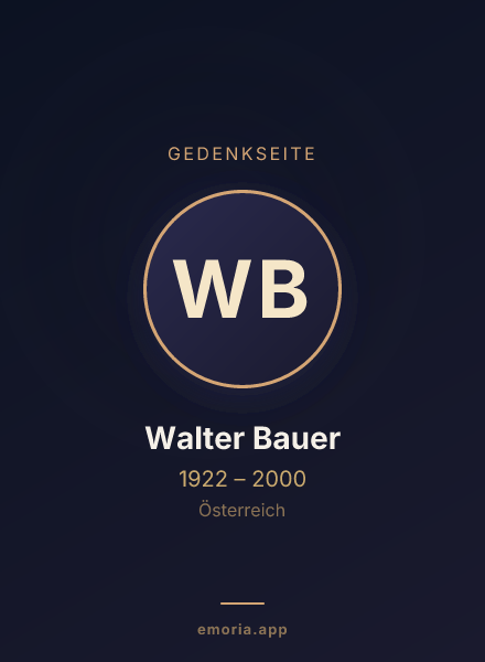 Gedenkportrait von Walter Bauer