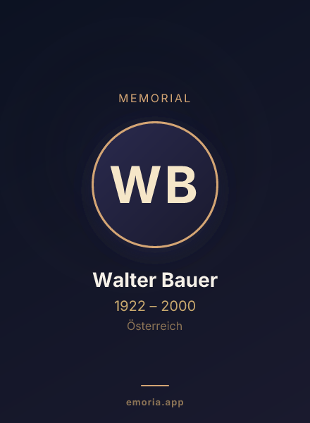Memorial portrait of Walter Bauer