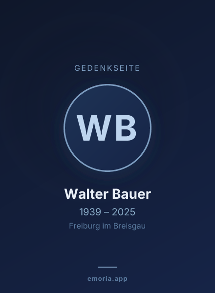 Gedenkportrait von Walter Bauer