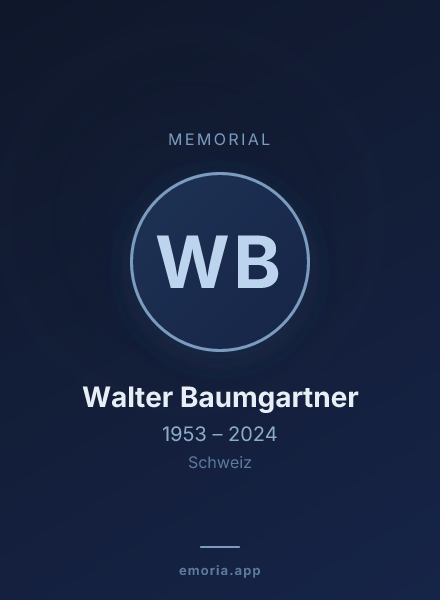 Memorial portrait of Walter Baumgartner