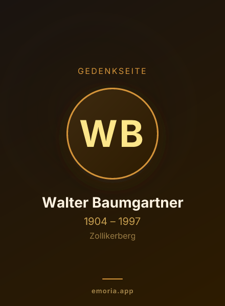 Gedenkportrait von Walter Baumgartner