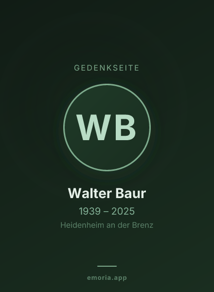 Gedenkportrait von Walter Baur