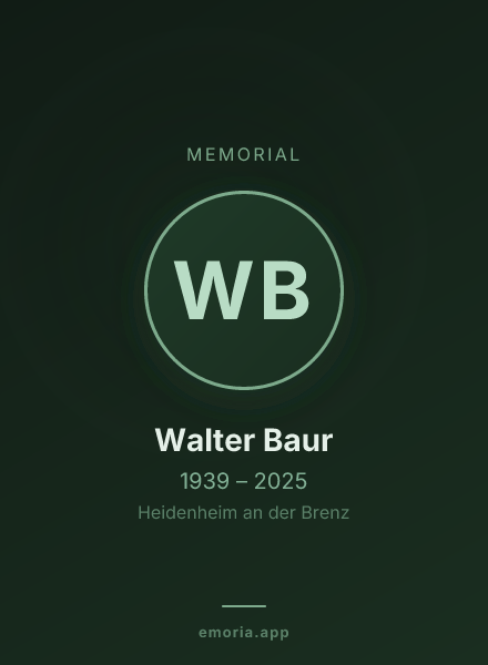 Memorial portrait of Walter Baur