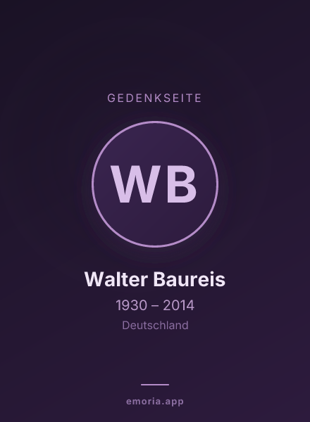 Gedenkportrait von Walter Baureis