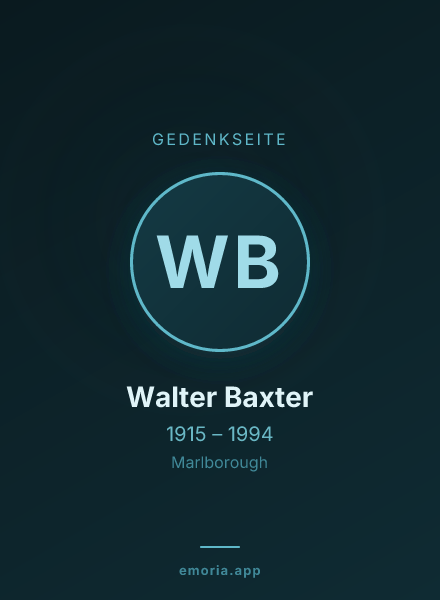 Gedenkportrait von Walter Baxter