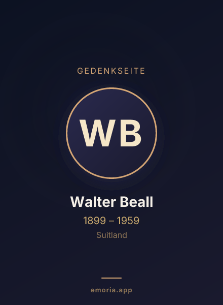 Gedenkportrait von Walter Beall