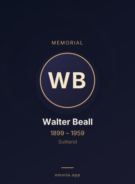 Memorial portrait of Walter Beall