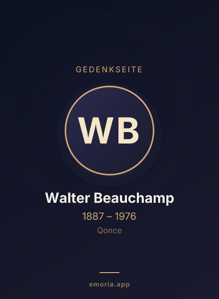 Gedenkportrait von Walter Beauchamp
