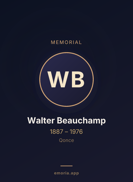 Memorial portrait of Walter Beauchamp