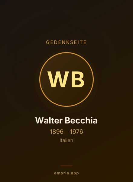Gedenkportrait von Walter Becchia