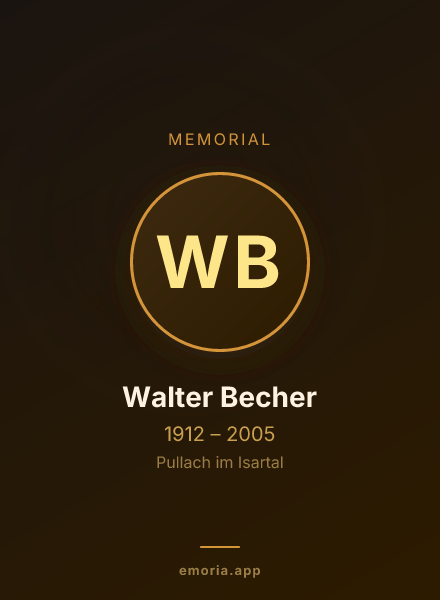 Memorial portrait of Walter Becher