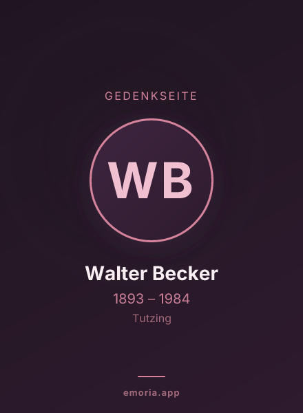 Gedenkportrait von Walter Becker