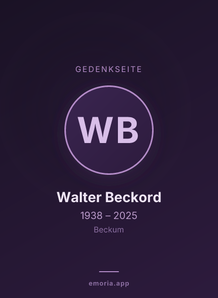 Gedenkportrait von Walter Beckord