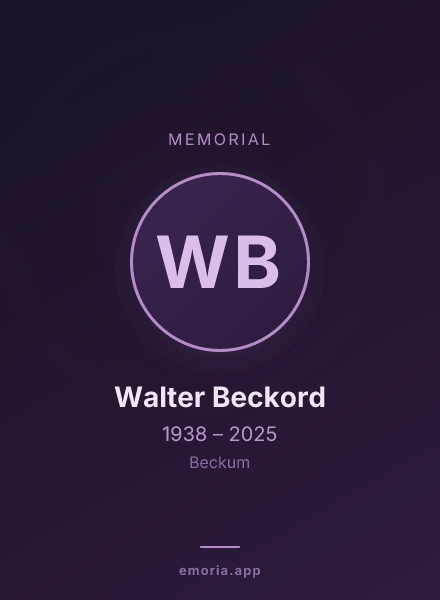 Memorial portrait of Walter Beckord