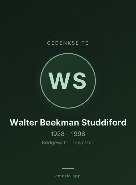 Gedenkportrait von Walter Beekman Studdiford