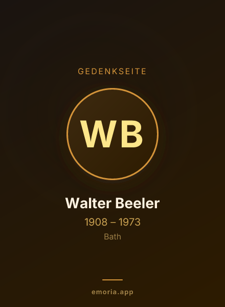 Gedenkportrait von Walter Beeler