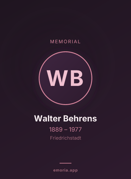 Memorial portrait of Walter Behrens