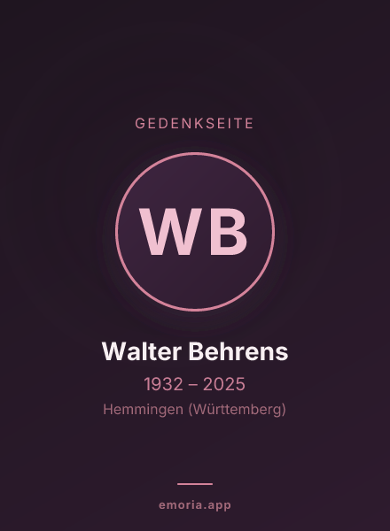 Gedenkportrait von Walter Behrens