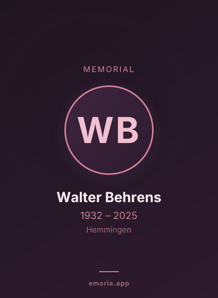 Memorial portrait of Walter Behrens