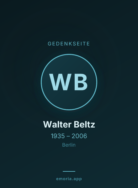 Gedenkportrait von Walter Beltz
