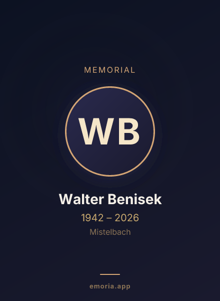 Memorial portrait of Walter Benisek