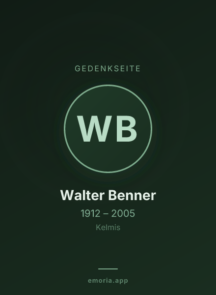 Gedenkportrait von Walter Benner