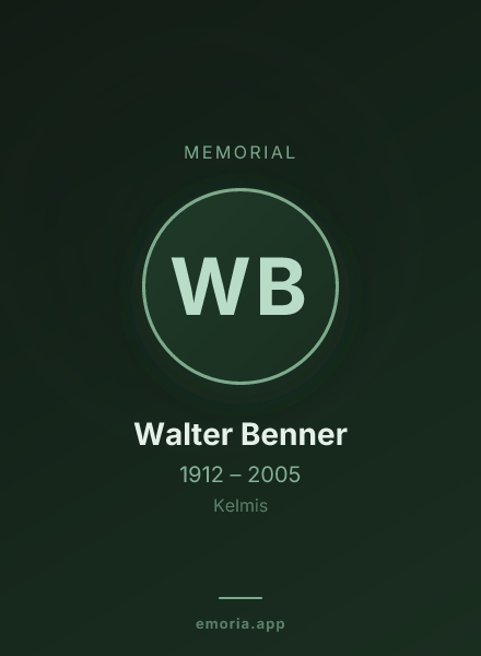 Memorial portrait of Walter Benner
