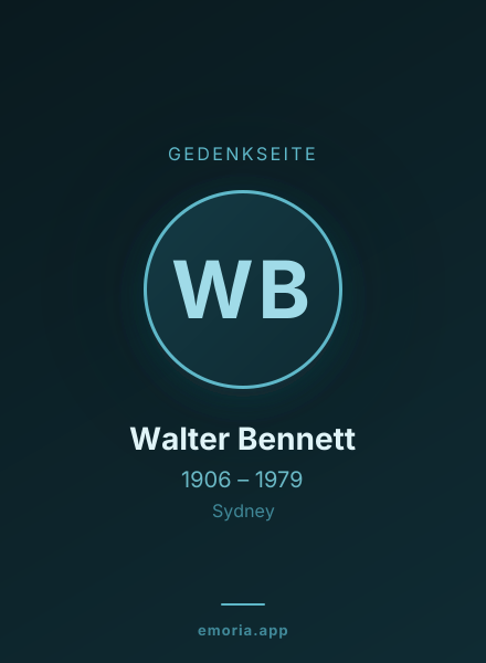 Gedenkportrait von Walter Bennett
