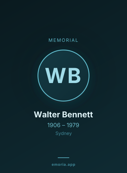 Memorial portrait of Walter Bennett