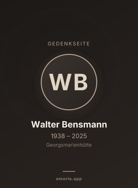Gedenkportrait von Walter Bensmann