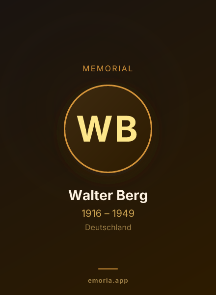 Memorial portrait of Walter Berg