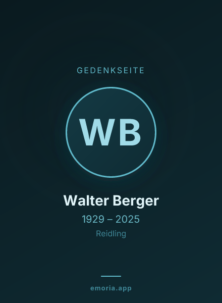 Gedenkportrait von Walter Berger