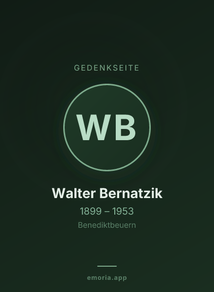 Gedenkportrait von Walter Bernatzik