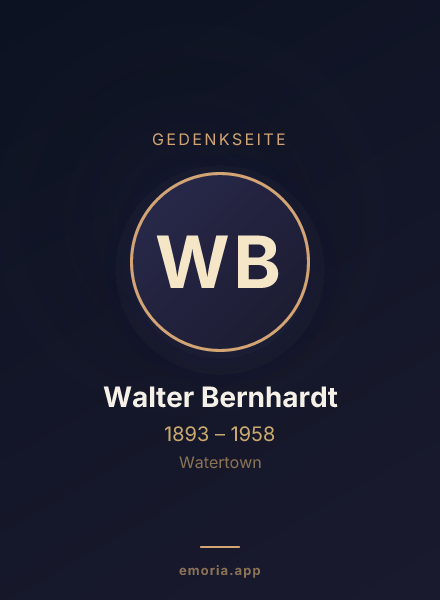 Gedenkportrait von Walter Bernhardt