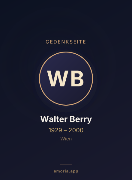 Gedenkportrait von Walter Berry