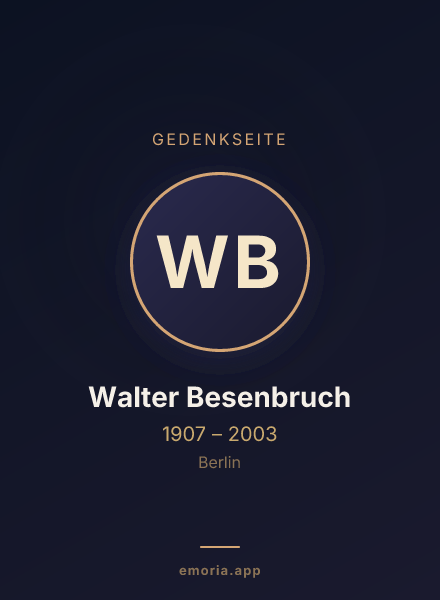 Gedenkportrait von Walter Besenbruch