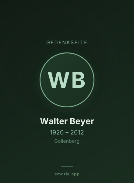 Gedenkportrait von Walter Beyer
