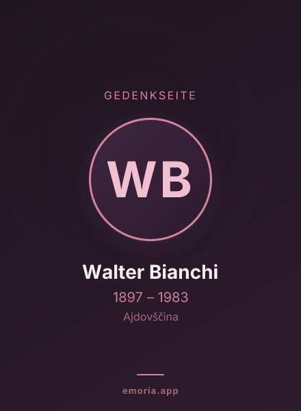 Gedenkportrait von Walter Bianchi
