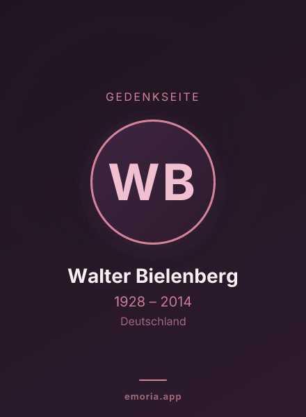 Gedenkportrait von Walter Bielenberg