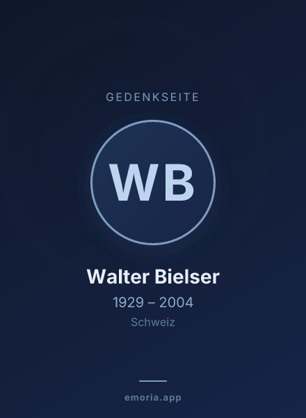 Gedenkportrait von Walter Bielser