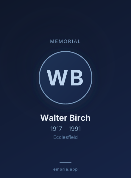 Memorial portrait of Walter Birch