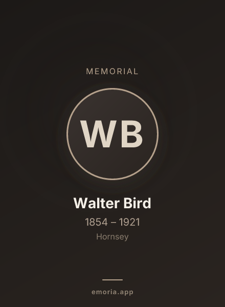 Memorial portrait of Walter Bird
