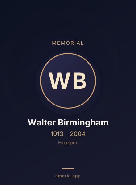Memorial portrait of Walter Birmingham